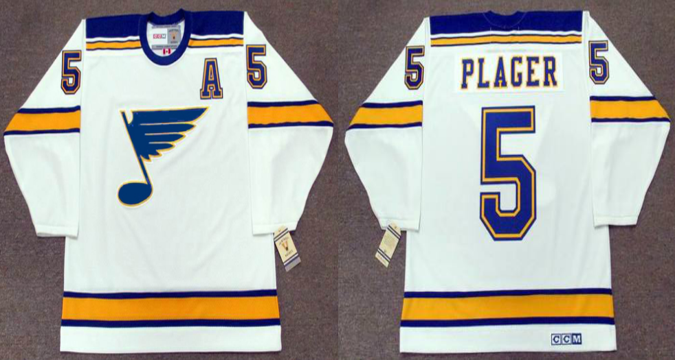 2019 Men St.Louis Blues #5 Plager white CCM NHL jerseys->minnesota vikings->NFL Jersey